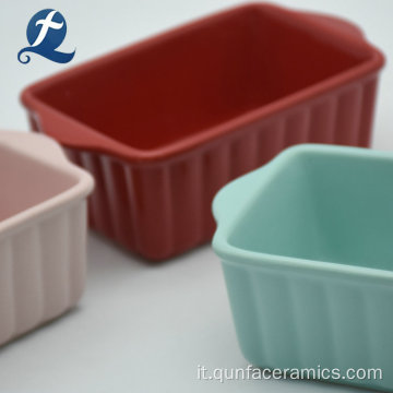 Bakeware Rettangolare Colorato In Ceramica Con Manico